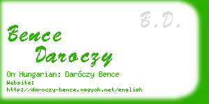bence daroczy business card